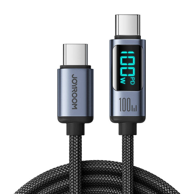 JOYROOM S-CC100A16 100W Type-C to C Digital Display Fast Charging Data Cable 1.2M