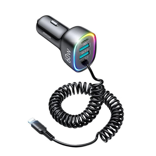 JOYROOM 4 IN 1 CAR CHARGER TYPE-C CABLE 60W JR-CL19