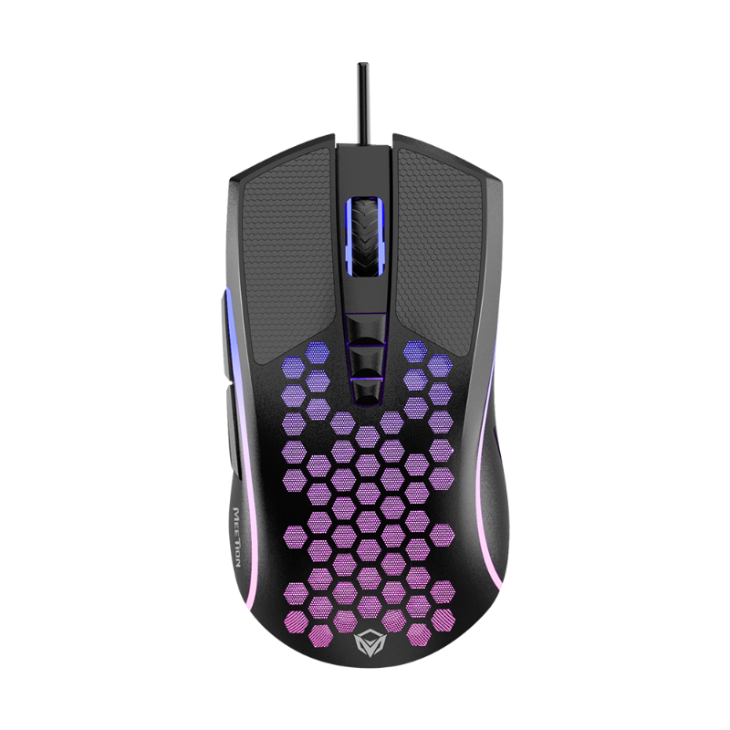 MEETION GM015 LIGHTWEIGHT RGB BACKLIGHT HONEYCOMB STYLED GAMING MOUSE