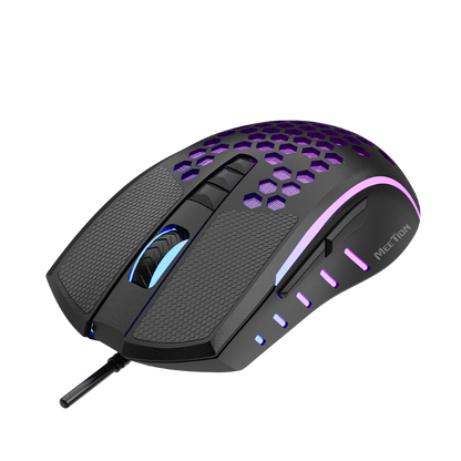 MEETION GM015 LIGHTWEIGHT RGB BACKLIGHT HONEYCOMB STYLED GAMING MOUSE
