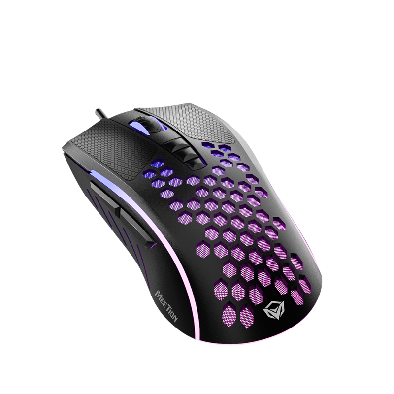 MEETION GM015 LIGHTWEIGHT RGB BACKLIGHT HONEYCOMB STYLED GAMING MOUSE