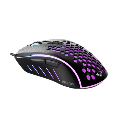MEETION GM015 LIGHTWEIGHT RGB BACKLIGHT HONEYCOMB STYLED GAMING MOUSE