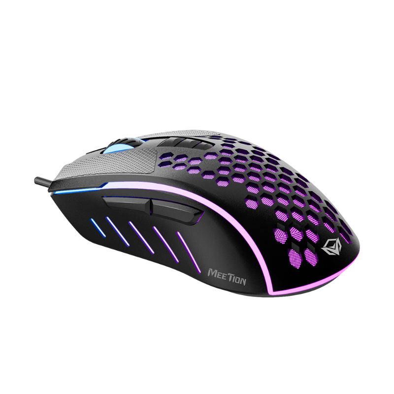 MEETION GM015 LIGHTWEIGHT RGB BACKLIGHT HONEYCOMB STYLED GAMING MOUSE