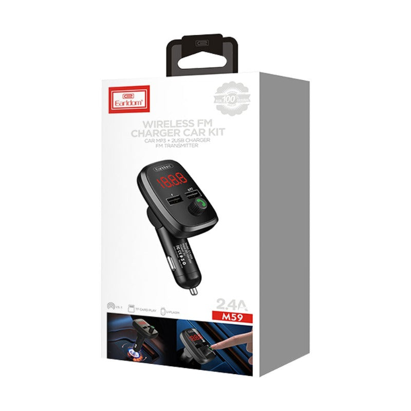 EARLDOM FM WIRELESS CHARGER CAR KIT 2.4A M59