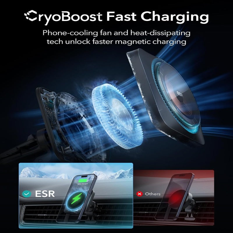 ESR HALOLOCK WIRELESS CAR CHARGER CRYOBOOST COOLING FAN