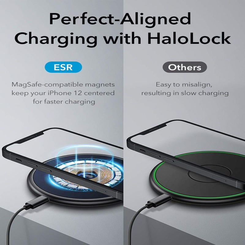 ESR HALOLOCK MAGNETIC WIRELESS CHARGER FAST & SAFE