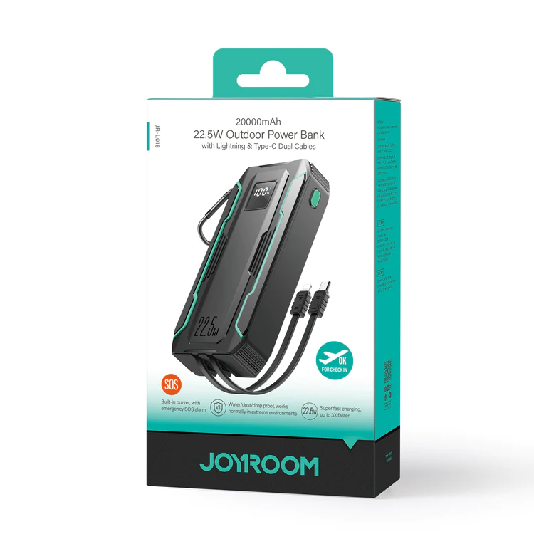 JOYROOM JR-L018 22.5W Power Bank 2000mAh with Dual Cables