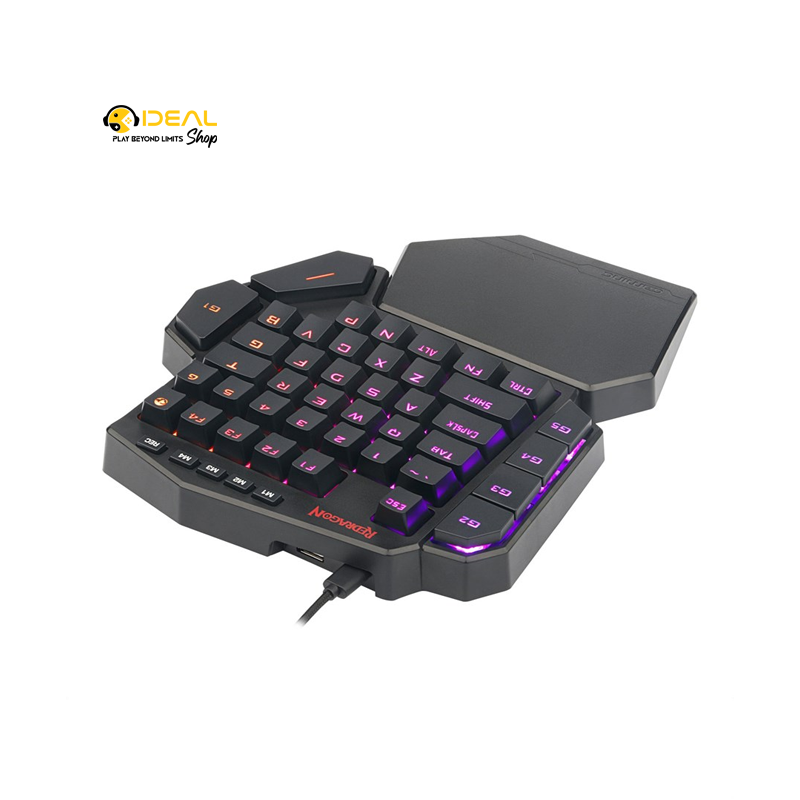 Redragon K585 DITI One-Handed RGB Mechanical Wired Gaming Keyboard with Blue Switches