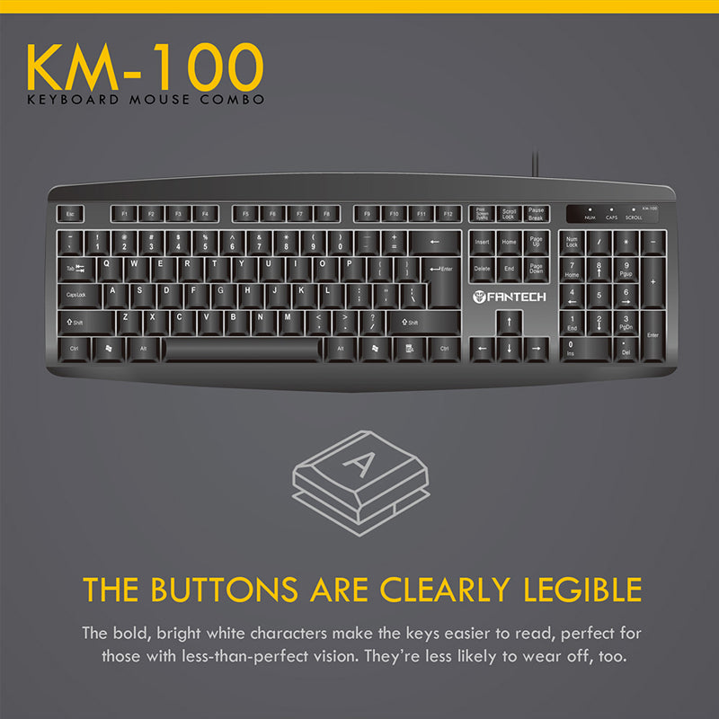 FANTECH KM100 KEYBOARD MOUSE COMBO