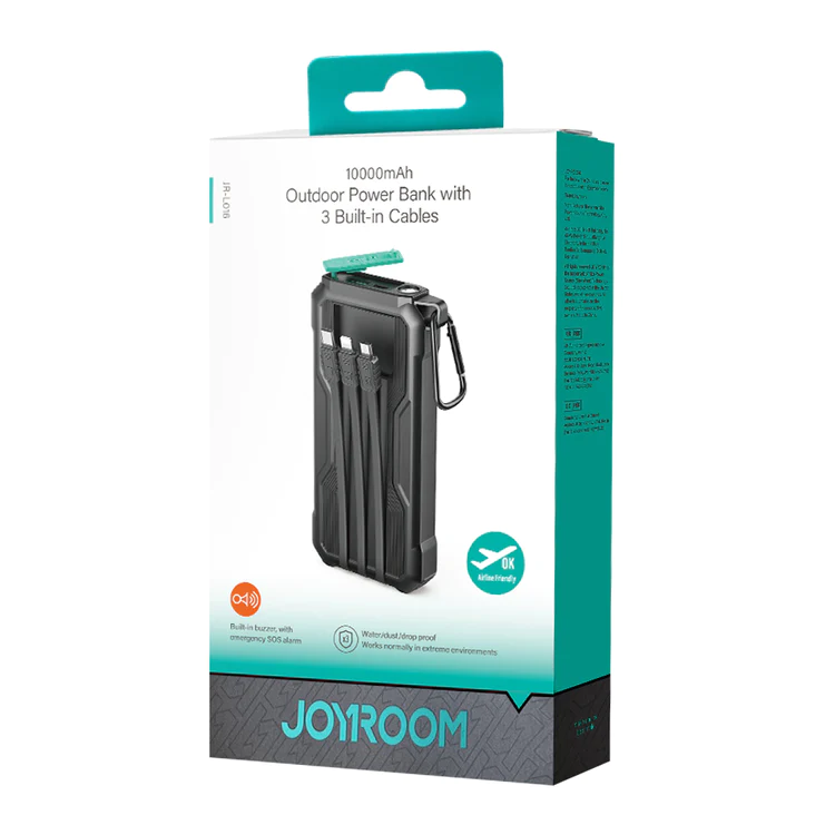 JOYROOM JR-L016 2.4A Power Bank 10000mAh with Three Cables