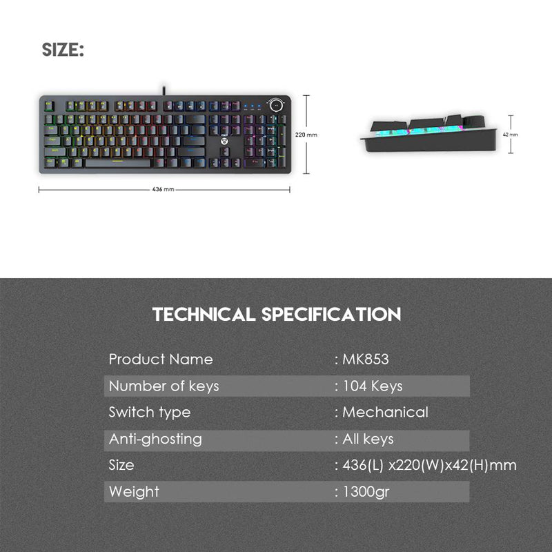 MK853 FANTECH MECHANICAL KEYBOARD 