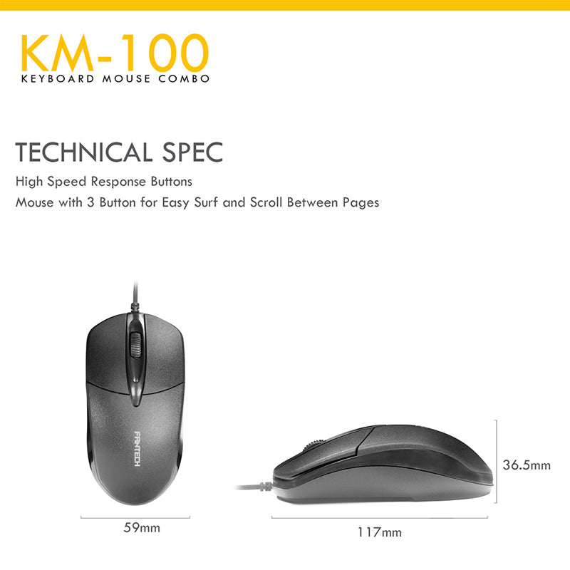 FANTECH KM100 KEYBOARD MOUSE COMBO