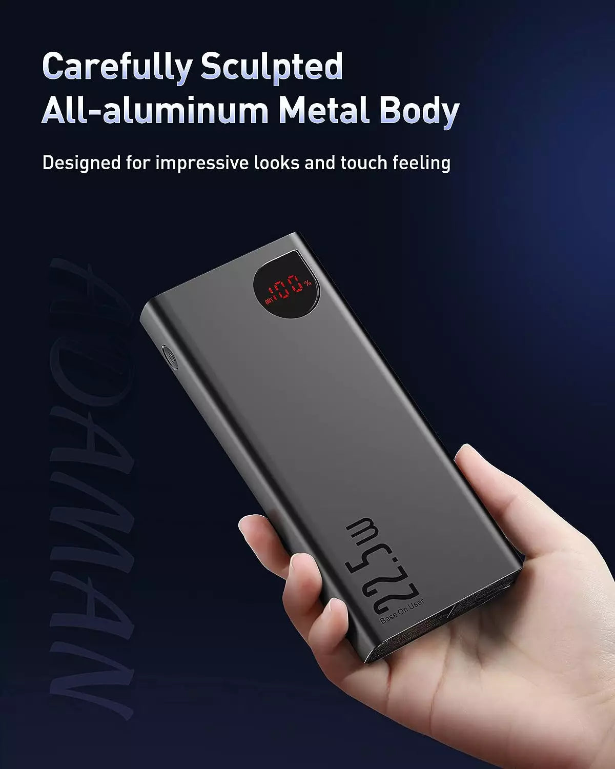 Baseus Adaman Metal Quick Charge Power Bank 20000mAh 22.5W - Black