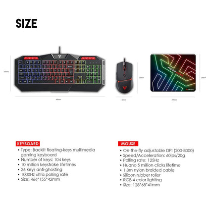 Fantech P31 Keyboard, Mouse & Mousepad 3 in 1 Gaming Combo