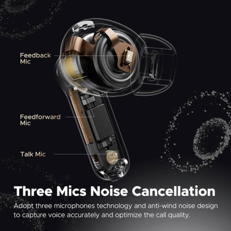 SOUNDPEATS CAPSULE 3 PRO - ULTRA ROBOTIC TRANSPARENT BLACK ANC HYBRID EARBUDS