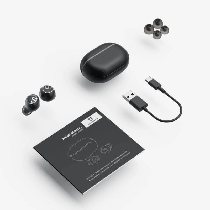 SOUNDPEATS FREE 2 CLASSIC - STYLISH LEATHER TEXTURE APPEARANCE EARBUDS