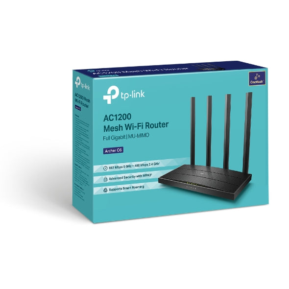 TP LINK Archer C6 - AC1200 Wireless MU-MIMO Gigabit Router