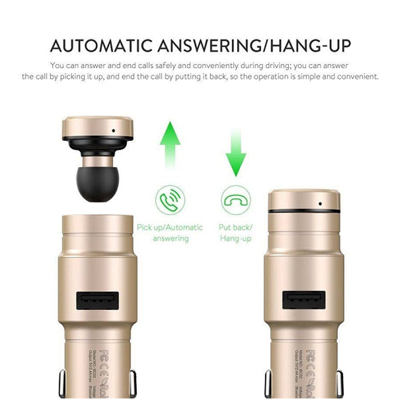 Earphone Intelligent Car Charger 2 in 1 Wireless Car 