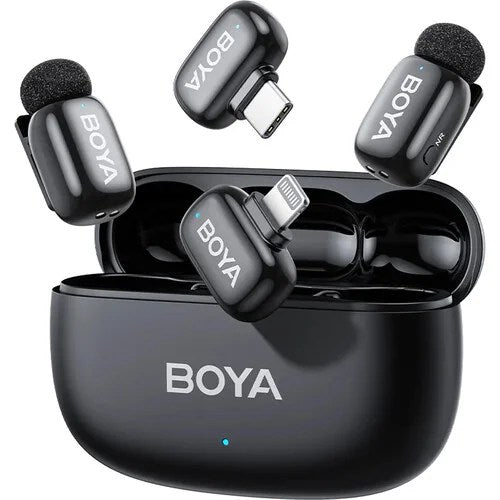 BOYA mini-2-02-Upgraded Super Mini Wireless Microphone with AI Noise Cancellation