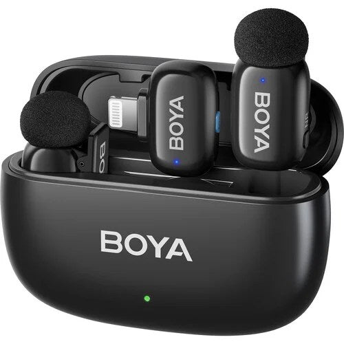 BOYA mini-2-02-Upgraded Super Mini Wireless Microphone with AI Noise Cancellation