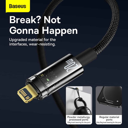 Baseus Explorer Auto Power of Data Cable 20W Type C to Lighting 150CM