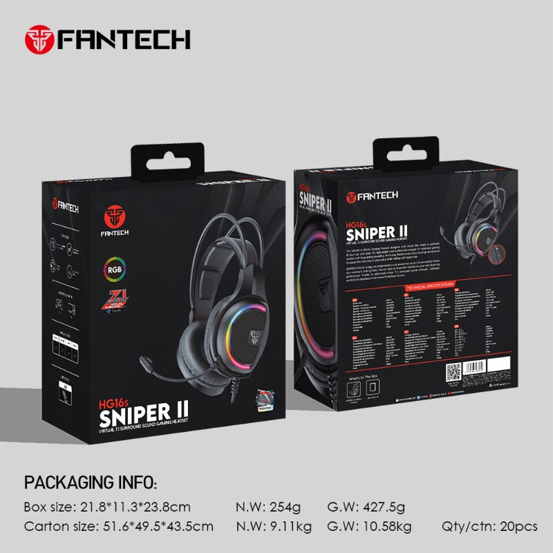 FANTECH SNIPER II HG16S VIRTUAL 7.1 GAMING HEADPHONES