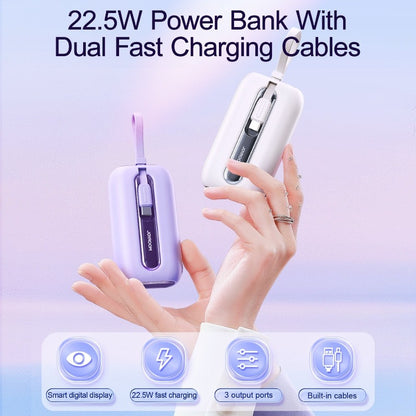 JOYROOM JR-L012 COLORFUL SERIES MINI POWER BANK WITH DUAL CABLES 10000MAH