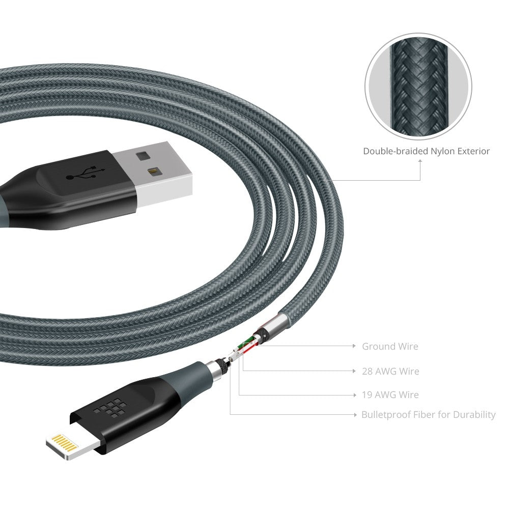 LTA14 Double Braided Nylon 4ft Lightning Cable