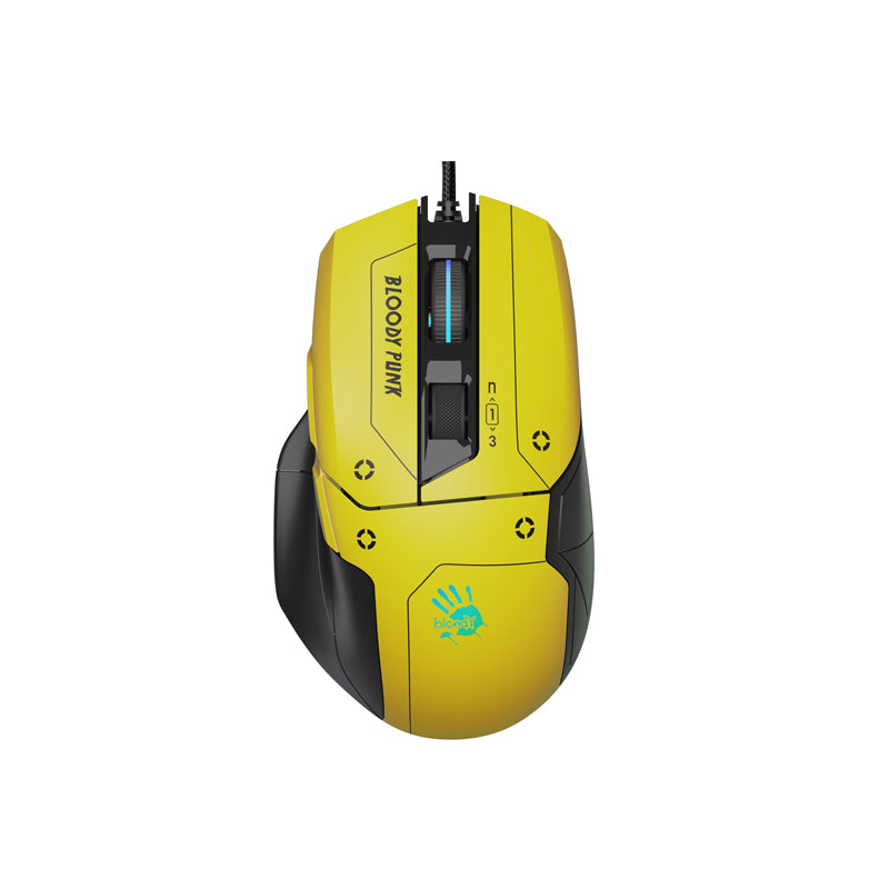 A4tech Bloody W70 Max 10,000 CPI RGB Gaming Mouse (Punk Yellow) CyberPunk Edition