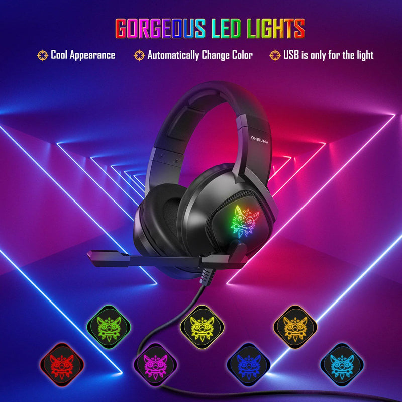 Onikuma,Onikuma Gaming Headphone,Onikuma K19,Professional Gaming Headphone,Headphone,Gaming Headphone,Gaming Accessories,RGB LED Backlight,Ideal Shop