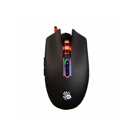 Q80 Bloody Metal Feet Neon-X Glide Gaming Mouse (Black,Maze)