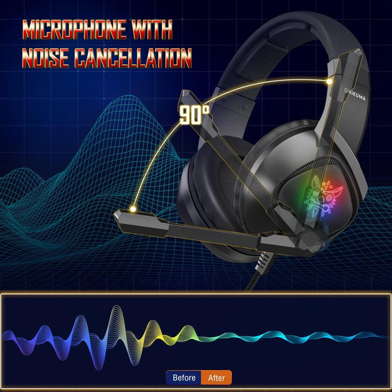 Onikuma,Onikuma Gaming Headphone,Onikuma K19,Professional Gaming Headphone,Headphone,Gaming Headphone,Gaming Accessories,RGB LED Backlight,Ideal Shop