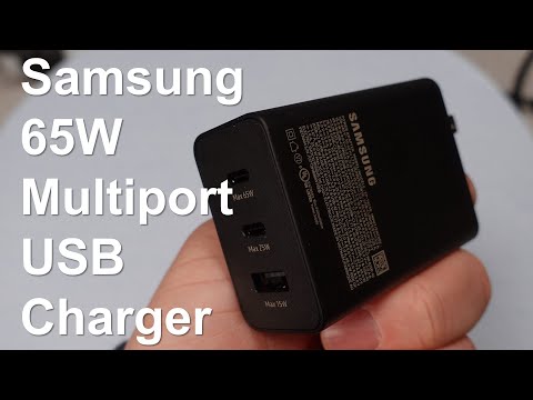 SAMSUNG 65W PD POWER ADAPTER TRIO 2 TYPE C PORT + 1 USB A PORT