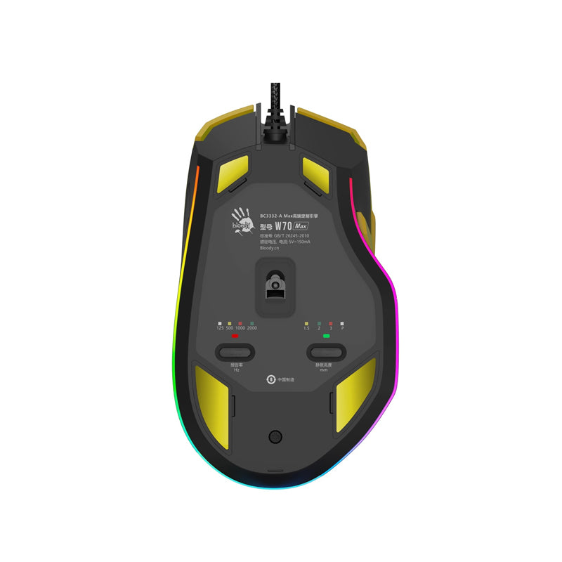 A4tech Bloody W70 Max 10,000 CPI RGB Gaming Mouse (Punk Yellow) CyberPunk Edition